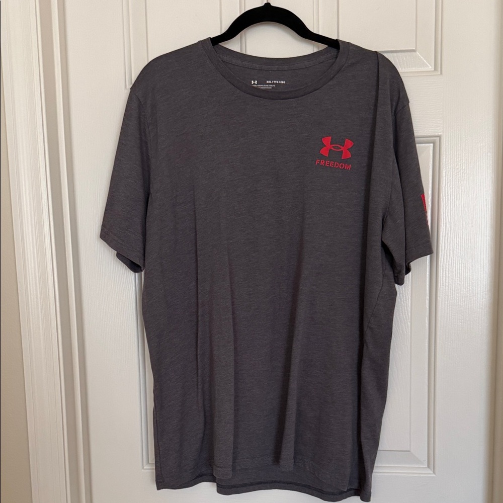 Under Armour Men's Gray Tee with Red Logo